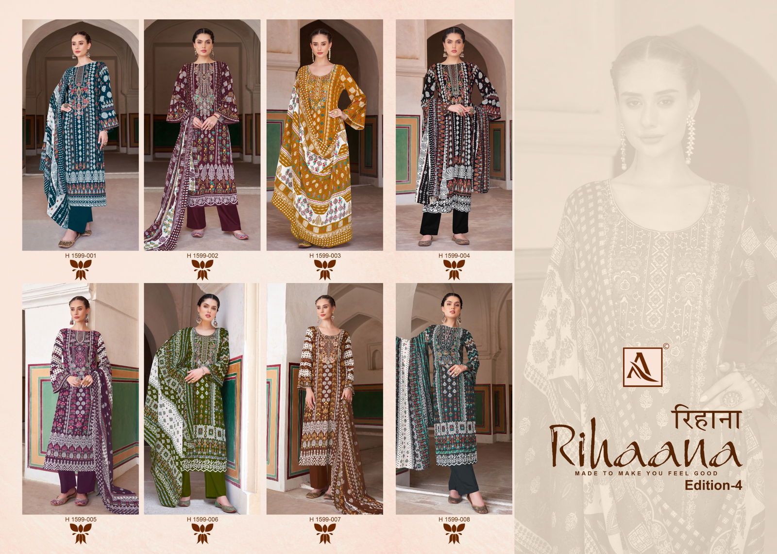 Rihaana 4 By Alok Suit Cambric Cotton Pakistani Dress Material Wholesale Shop In Surat